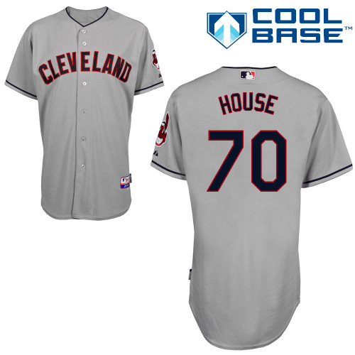 T-J House #70 Youth Baseball Jersey-Cleveland Indians Authentic Road Gray Cool Base MLB Jersey